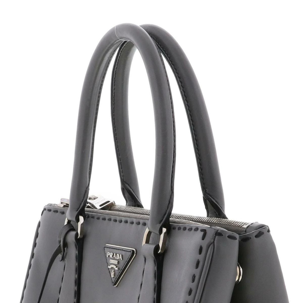 PRADA Leather Tote Bag Shoulder Messenger Gray - Picture 3 of 6